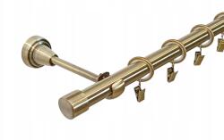 ESTAdeco Fém Függönyrúd Lux 19 mm szimpla Antik Arany 180 cm Végváltozatok (karnisz I 19mm Złoto Antyk MIX)
