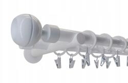 ESTAdeco Fém Kétsoros Függönyrúd fehér színben, különböző végződésekkel, 19+19 mm, 180 cm (karnisz II 19mm BIAŁY MIX)
