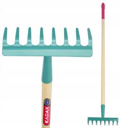 Kadax Kerti Fűlevél Gereblye Fa Nyél 134 cm Gereblye 8 Fogú Női (K2025)