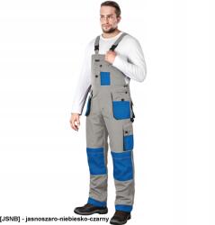 L.HOLLMAN Vállpántos Munkavédelmi Nadrág Lh Formen világosszürke-kék 58 * (LH-FMN-B JSNB 58)