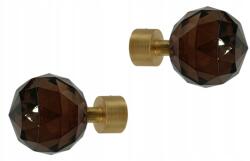 ESTAdeco Karniszvégződés fi 19 mm Crystal Brown szett 2 darab Sárgaréz Matt (końcówka CRYSTAL Brown fi19mm)