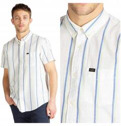 Lee Button Férfi Csíkos Rövid Ujjú Ing M