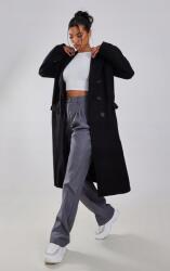 Prettylittlething Klasszikus Sima Fekete Hosszú Kétsoros Kabát Prettylittlething 38