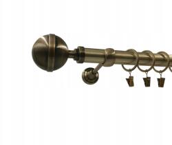 ESTAdeco Függönykarnis, fi25mm, antik arany színű, 160cm, Elegant (karnisz I fi25 Złoto Antyk Kula Elegant)