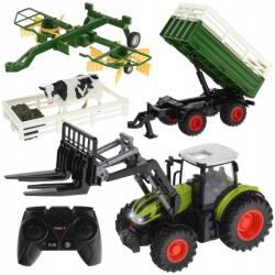 Távirányítós traktor Mezőgazdasági gép távirányítóval, gereblyéző pótkocsival (TRAKTOR RC Z PRZYCZEPĄ I ZGRABIARKĄ)