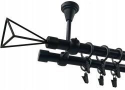 ESTAdeco Mennyezeti Függönykarnis Fekete 19+19mm Geometric 160cm (karnisz II SUFIT Ø19mm Czarny GEOMETRIC)