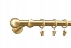 ESTAdeco Függönyrúd 19mm Matt Arany Modern 160cm Gömb Végződéssel (karnisz I Ø19mm Mosiądz Mat Kulka)