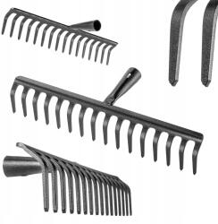 Kadax Lombgereblye Acél 16 Fogú Kerti Gereblye Fű Talaj Nyél Nélkül (K10124)