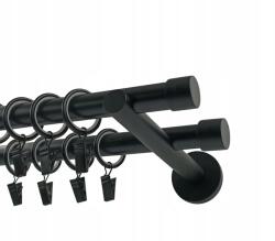 Imperia Deco Dupla fém karnis, fekete "luna" Imperia Deco 19+19 mm, 120 cm (KAR.MET. II /19/ 120cm CZARNY LUNA)