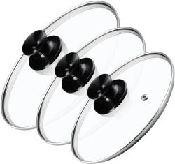 Kadax Üvegfedő 22/26/30 cm Hőálló Serpenyő Fedő Szett (K8397)