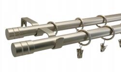 ESTAdeco Függönykarnis Dupla Fém loft színes szatén mix végek 19+19 mm 180 cm (karnisz LOFT II 19mm MIX Satyna)