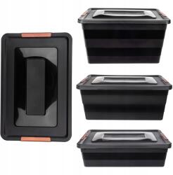 Kadax Tárolódobozok Fedéllel 3db-OS Műanyag Rendszerező Készlet (K10494)