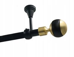 Imperia Deco Egyrudas, Fém mennyezeti karnis 19mm Matt Fekete 200cm Nagy Gömb véggel, Görgők Nélkül (KAR.MET I SUFIT /19/ 200cm CZARNY KULA SOLO)