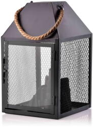  Dekoratív lampion fém Led kandalló fekete (HTOA0175 1)