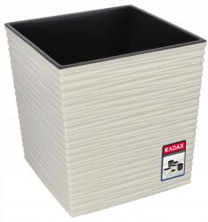 Kadax Virágtartó 40 cm Fedél Betéttel Műanyag Krém (K4264)