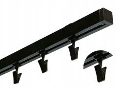 Imperia Deco Mennyezeti Függönykarnis Alumínium Sín Szimpla Egyvágányú Fekete 200CM (SZYNA KWADRO SUFITOWA CZARNA 200CM)