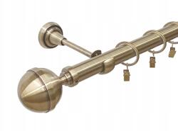 ESTAdeco Függönykarnis Szimpla Fém arany színű antik mix végzáró 25 mm 180 cm (karnisz I 25mm MIX Złoto Antyk)