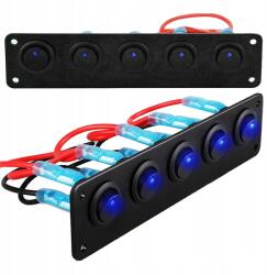  Led-es Kapcsolókkal Ellátott Vezérlőpanel 5-K 12V 24V Jacht Lakókocsi Kamper