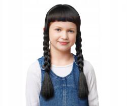 GoDan Fekete copfos paróka (frufruval), uniw. méret (SN-PECZ)