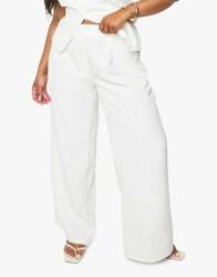 Boohoo Fehér Szövet Nadrág Egyenes Szárú Zsebek Boohoo 50
