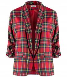 Agrafka Blézer női öltöny blézer Laza kockás Stílusos Elena 50/52 (5905756028627)