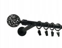 ESTAdeco Fém Függönykarnis 19 mm Fekete Matt 180 cm MIX Végek (karnisz I 19mm Czarny Mat MIX)