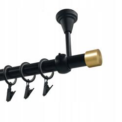 Imperia Deco Függönykarnis szimpla Fém Mennyezeti 19mm Fekete Matt 160cm Luna Gold (KAR.MET I SUFIT /19/ 160cm CZARNY LUNA GOLD)