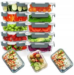  Üveg Ételhordó Dobozok 650ml Fedővel, Légmentesen Záródó, 10db-os Szett, Mikrohullámú Sütőbe Alkalmas (5902003101706 05902003101706 59020031017060)