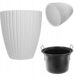 Kadax Virágtartó 40cm Virágtartó Betéttel Műanyag Fehér (K10157)