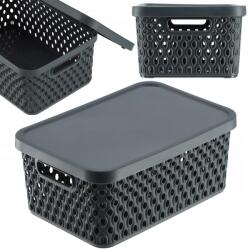 Kadax Kosár Fedél Tároló Doboz Rendszerező 4, 5L Szürke (K9636)