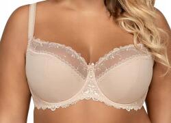 Ava 1030 Semi Soft Melltartó, Bézs, Size 90E, virágmintás hímzés (wygodny stanik bez duze)