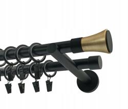 Imperia Deco Dupla függönykarnis Fém 19+19mm Trapez Gold 120cm (KAR.MET. II /19/ 120cm TRAPEZ GOLD)