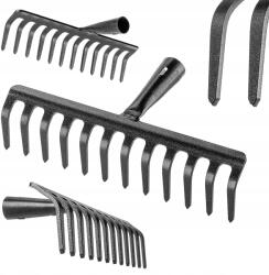 Kadax Lombgereblye Acél 12 Fogú Kerti Gereblye Fű Talaj Nyél Nélkül (K10122)