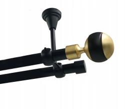 Imperia Deco Dupla függönykarnis Mennyezeti Fém 19+19mm Fekete 200cm Gömb Nagy Kerekek Nélkül (KAR.MET II SUFIT /19+19/ 200 cm KULA SOLO)