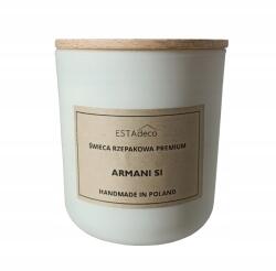 ESTAdeco Repcegyertya, Természetes, Öko, Vegán, 270 ml, Armani Si illat, 80 óra égési idő (Świeca Biały Mat Armani Si 270ml)