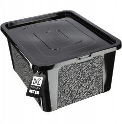 Kadax Tároló Doboz Rendszerező 20L Műanyag Játék Doboz Fedéllel Fekete (K9495)
