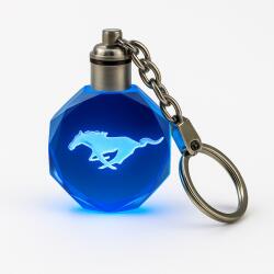 Stílusos Mustang Led kulcstartó, 7 színben, megvilágított Ajándéknak is tökéletes