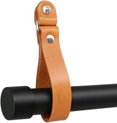 ESTAdeco Függönykarnis 25mm Fekete 160cm konzol konyak bőr 2 (karnisz czarny I 25mm skóra koniak 2)