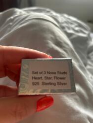 Orrpiercing Szett 3 Db Ezüst 925 szív, virág, csillag
