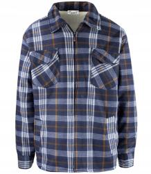 Agrafka Meleg polár férfi kockás ing, fehér szőrmével bélelt, L (5905756089079)