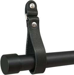 ESTAdeco Függönyrúd 25 mm Fekete 180 cm tartó Bőr fekete 2 (karnisz czarny I 25mm skóra czarny 2)