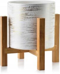 Mondex Dekorációs kaspó állványon fehér-arany Ava (5905771430511)