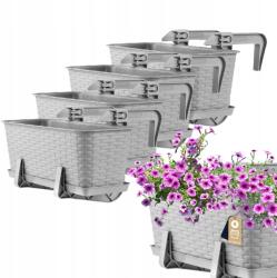 Kadax Erkélydoboz 40 cm Virágtartó Állvány Fogantyúk 4 db (K8204)