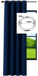 NOW-ART Matt, Függőny Karikával, Használatra Kész, 140x220 cm, Sötétkék Függöny (LEN-1 145x220 na przelokach kółkach)