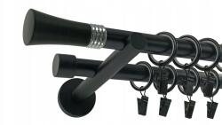 ESTAdeco Függönyrúd Kettős Fém 19+19mm Fekete 160cm Riva (karnisz II Ø19mm Czarny Mat RIVA)