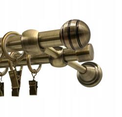 Imperia Deco Fém függönykarnis fi16+16 gömb mart Arany Antik 360cm galvanizált (KAR.MET. II /16/ 360cm Złoto Antyk KULA FREZ)