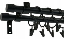 ESTAdeco Függönyrúd Kettős Loft Fekete Ø16+16mm Luna 160cm (karnisz II LOFT fi16mm CZARNY MAT LUNA)