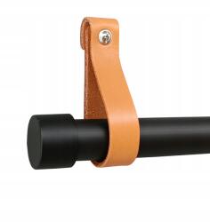 ESTAdeco Függönykarnis 25 mm Fekete 180 cm konzol konyak bőr 1 (karnisz czarny I 25mm skóra koniak 1)