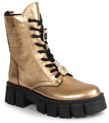 CheBello 4247 Fekete Arany Bőr Bokacsizma 38-AS Díszítéssel (4247-487-000-MIC-S217)