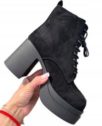  Könnyű Bokacsizma Fekete Velúr Bélelt Kényelmes Női Cipő 36-OS (E4_V719_BLACK)